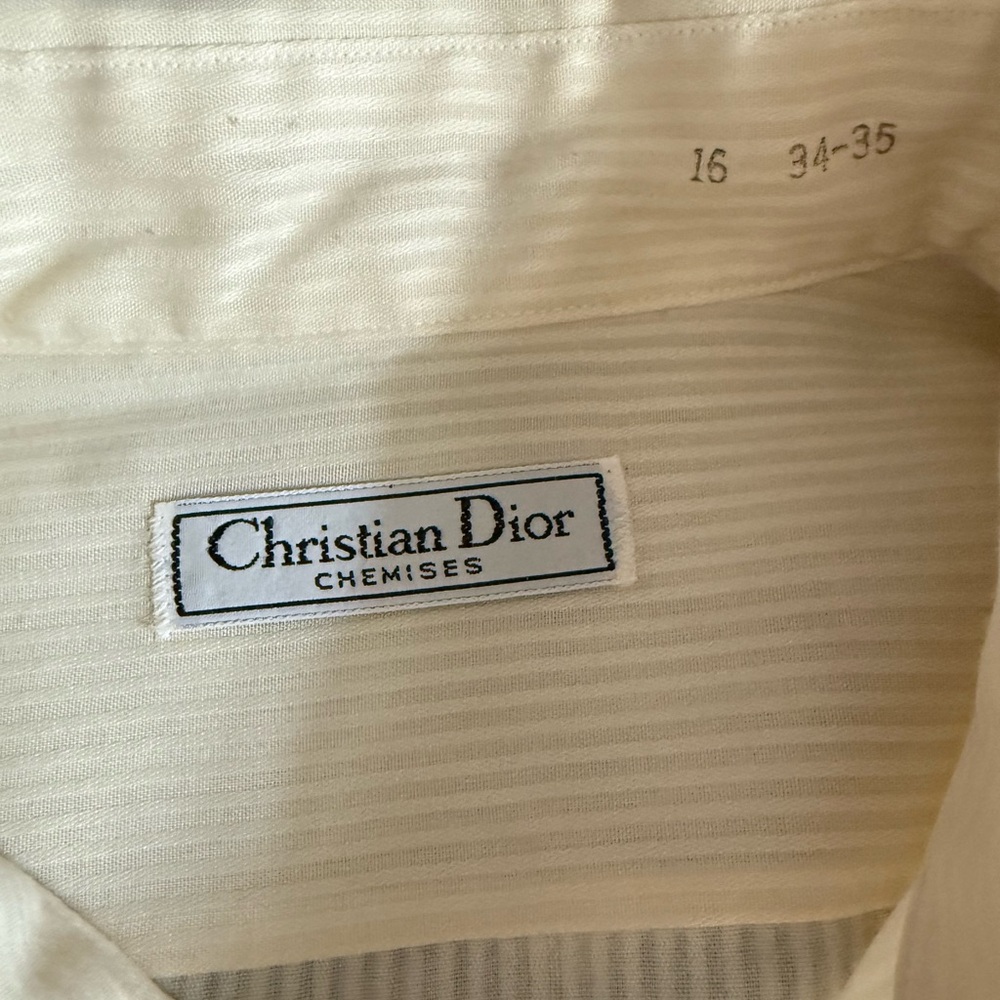 Authentic Christian Dior Cream Colored Chemises Ivory Button-Up Shirt